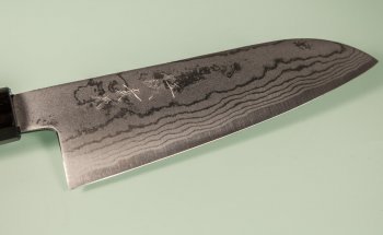 Tanaka Shigeki Aogami 2 Damascus Wa-Santoku 165mm