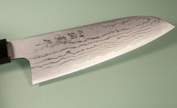 Tanaka Shigeki Aogami 2 Damascus Wa-Santoku 165mm Deluxe