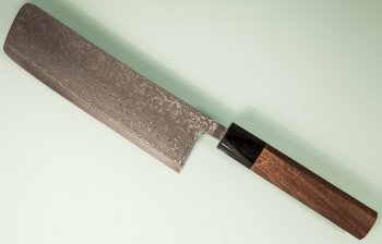 Tanaka Shigeki R2 Damascus Wa-Nakiri 165mm Walnuss