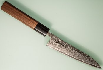 Tanaka Shigeki R2 Damascus Wa-Petty 135mm Walnuss