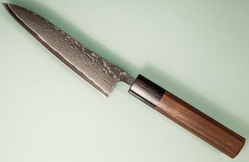 Tanaka Shigeki R2 Damascus Wa-Petty 135mm Walnuss