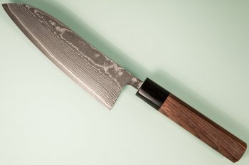 Tanaka Shigeki R2 Damascus Wa-Santoku 170mm Walnuss