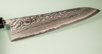 Tanaka Shigeki R2 Damascus Wa-Gyuto 210mm Walnuss