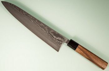 Tanaka Shigeki R2 Damascus Wa-Gyuto 240mm Walnuss