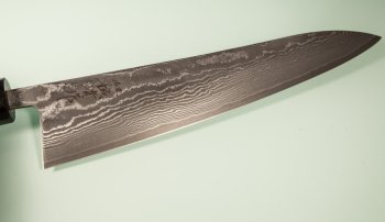 Tanaka Shigeki R2 Damascus Wa-Gyuto 270mm Walnuss
