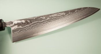 Tanaka Shigeki R2 Damascus Wa-Gyuto 270mm Walnuss