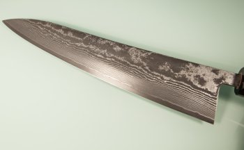 Tanaka Shigeki R2 Damascus Wa-Gyuto 270mm Walnuss