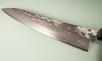 Tanaka Shigeki R2 Damascus Wa-Gyuto 270mm Walnuss