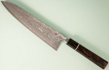 Tanaka Shigeki R2 Damascus Wa-Gyuto 210mm Ebony