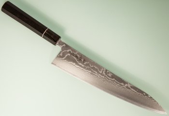 Tanaka Shigeki R2 Damascus Wa-Gyuto 270mm Ebony