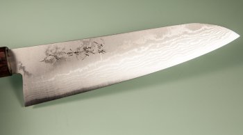 Tanaka Shigeki VG-10 Damascus Wa-Gyuto 190mm Keyaki