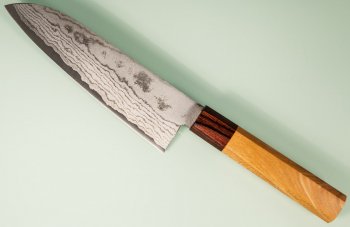 Tanaka Shigeki VG-10 Damascus Wa-Santoku 165mm Keyaki