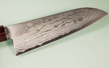 Tanaka Shigeki VG-10 Damascus Wa-Santoku 165mm Keyaki