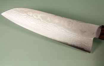 Tanaka Shigeki VG-10 Damascus Wa-Santoku 165mm Keyaki