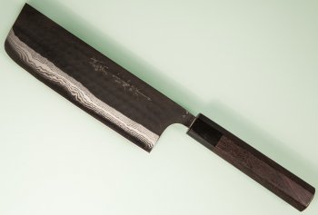 Yamamoto AS Tsuchi Kuro Damascus Wa-Nakiri 165mm