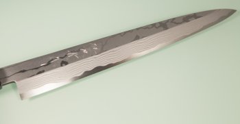 Tanaka Shigeki Aogami 2 Damascus Sashimi 300mm Ebony