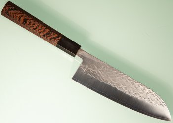 Tadafusa S-43 Wa-Santoku 170mm Hammered SLD Wenge