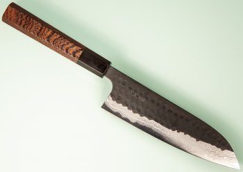 Yamamoto AS Tsuchi Kuro Damascus Wa-Santoku 170mm Wenge