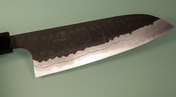 Yamamoto AS Tsuchi Kuro Damascus Wa-Santoku 170mm Wenge