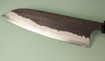 Yamamoto AS Tsuchi Kuro Damascus Wa-Santoku 170mm Wenge