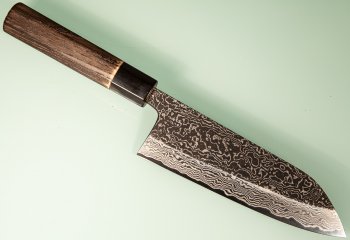 Masashi Kobo Damascus Blackclouds Wa-Santoku 165mm