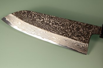 Masashi Kobo Damascus Blackclouds Wa-Santoku 165mm