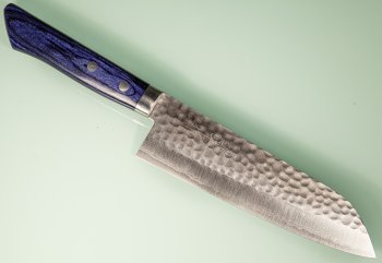 Masutani VG-10 Damast Tsuchime Santoku 170mm blue