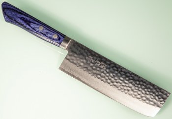 Masutani VG-10 Damast Tsuchime Nakiri 165mm blue