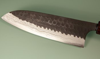 Yamamoto AS Tsuchi Kuro Damascus Wa-Santoku 170mm Eiche/Wenge