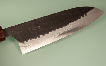 Yamamoto AS Tsuchi Kuro Damascus Wa-Santoku 170mm Eiche/Wenge