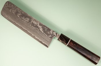 Tanaka Shigeki R2 Damascus Wa-Nakiri 165mm Ebony