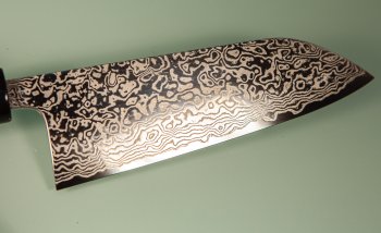 Masashi Kobo Damascus polished Wa-Santoku 170mm