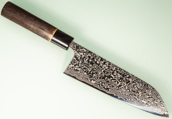 Masashi Kobo Damascus polished Wa-Santoku 185mm