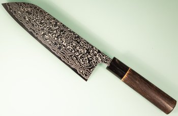 Masashi Kobo Damascus polished Wa-Santoku 185mm