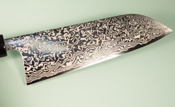 Masashi Kobo Damascus polished Wa-Santoku 185mm