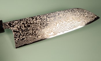 Masashi Kobo Damascus polished Wa-Santoku 185mm