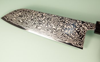Masashi Kobo Damascus polished Wa-Santoku 185mm