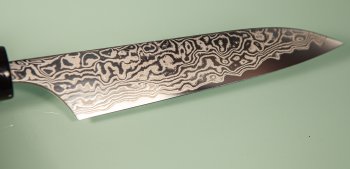 Masashi Kobo Damascus polished Wa-Petty 120mm