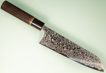 Masashi Kobo Damascus polished Wa-Santoku 190mm