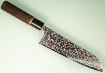 Masashi Kobo Damascus polished Wa-Santoku 190mm