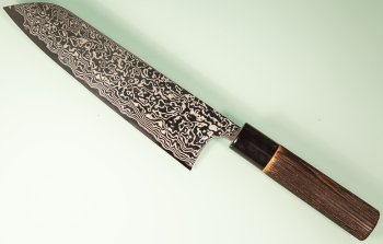 Masashi Kobo Damascus polished Wa-Santoku 190mm