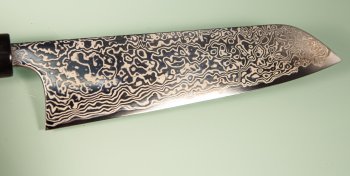 Masashi Kobo Damascus polished Wa-Santoku 190mm