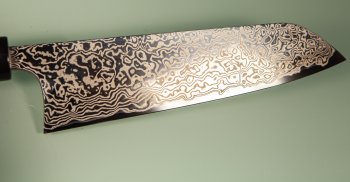 Masashi Kobo Damascus polished Wa-Santoku 190mm
