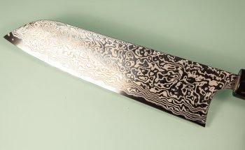 Masashi Kobo Damascus polished Wa-Santoku 190mm