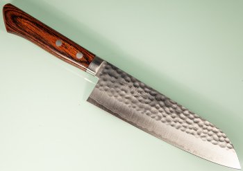 Masutani VG-10 Damast Tsuchime Santoku 170mm brown