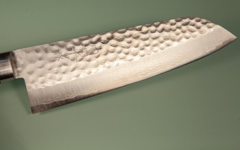 Masutani VG-10 Damast Tsuchime Santoku 170mm brown