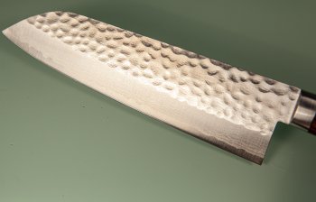 Masutani VG-10 Damast Tsuchime Santoku 170mm brown