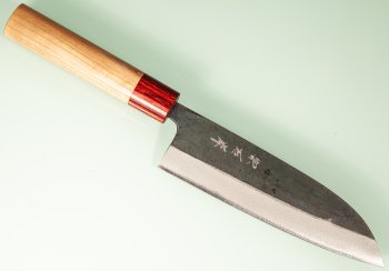 Muneishi AO2 Kurouchi Wa-Santoku 170mm