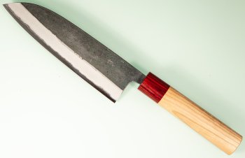 Muneishi AO2 Kurouchi Wa-Santoku 170mm