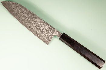 Shiro Kamo Pulverstahl Wa-Santoku 170mm Ebony